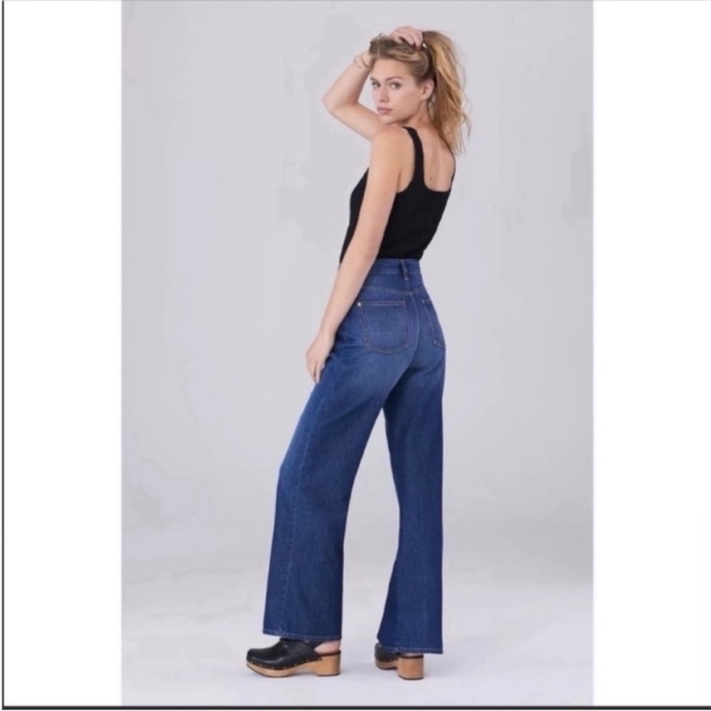 Anthropologie Pilcro Annie Wide Leg Jeans 29 Tall Blue High Rise Organic Cotton - Picture 2 of 8